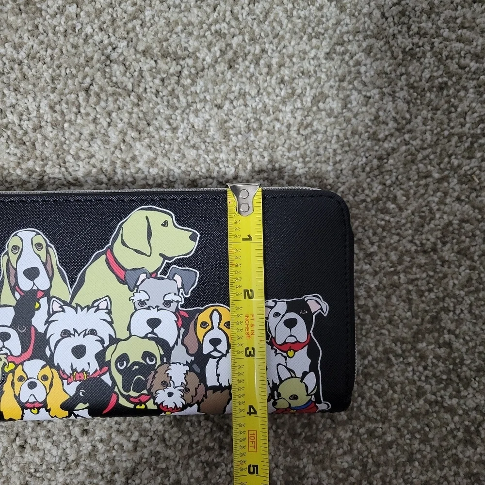 Marc Tetro All Dogs Zip Around Black Wallet